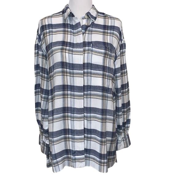 BDG Split Side Flowy Button Down Tunic - Picture 1 of 5